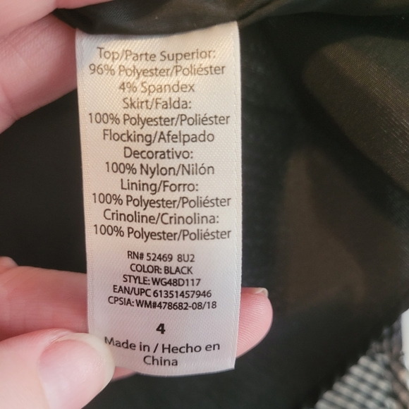 Wonder Nation Velvet High Low Black and Red Formal Kids Dress Size 4 - Picture 7 of 8